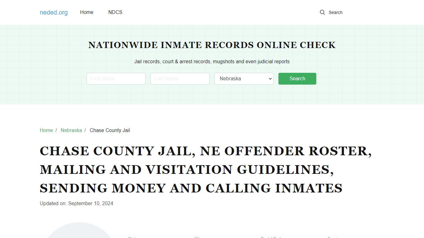 Chase County Jail, NE: Inmate Search, Visitation & Contact Info